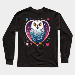 Snowy Owl Valentine Day Long Sleeve T-Shirt